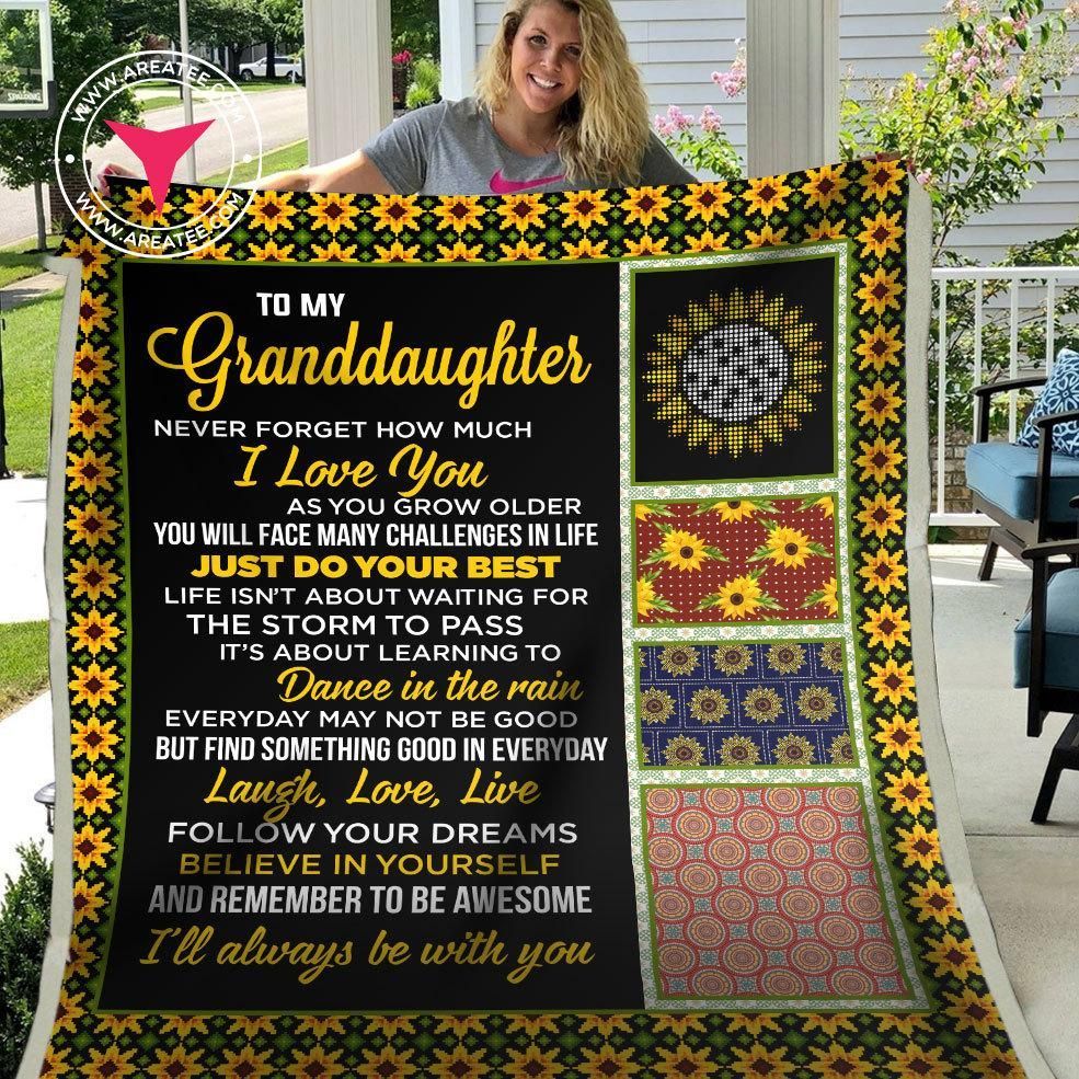 To My Granddaughter Sherpa Fleece Blanket
