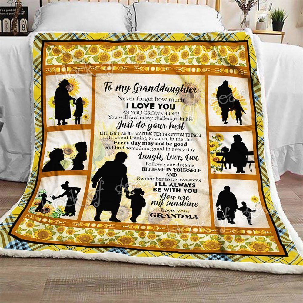 To My Granddaughter Sherpa Fleece Blanket