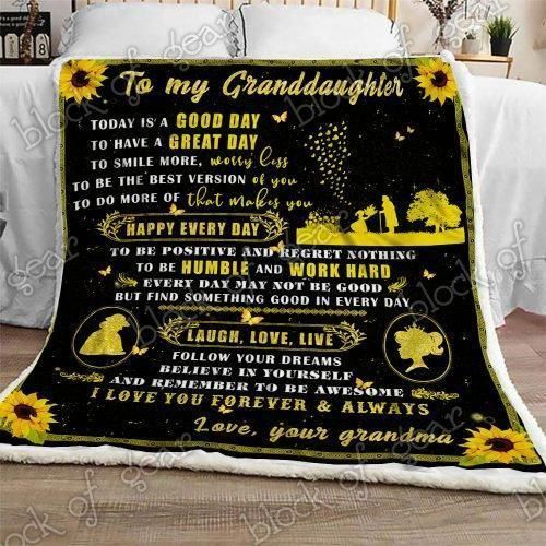 To My Granddaughter Sherpa Fleece Blanket