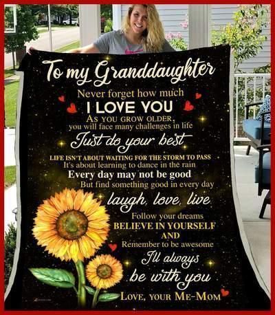 To My Granddaughter Sherpa Fleece Blanket