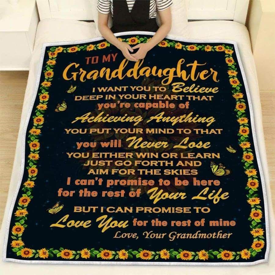 To My Granddaughter Sherpa Fleece Blanket