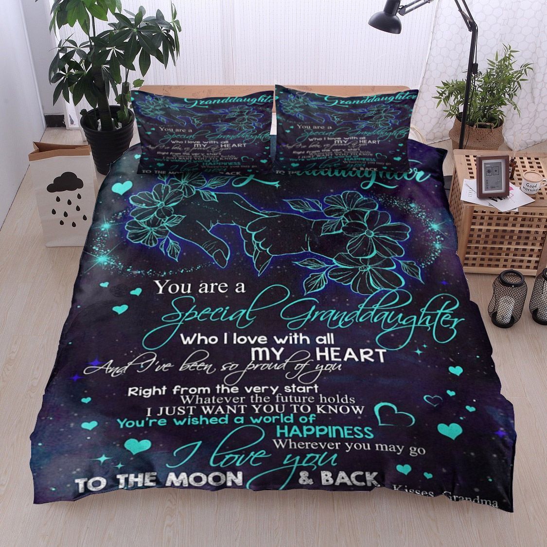 To My Granddaughter Bedding Set