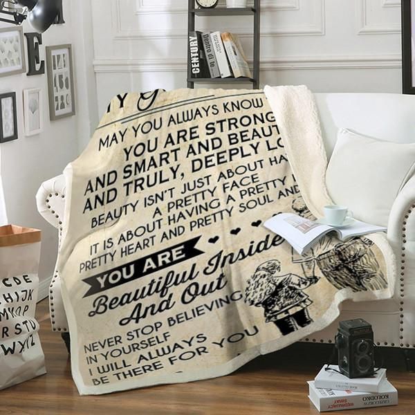 To My Granddaughter Sherpa Fleece Blanket