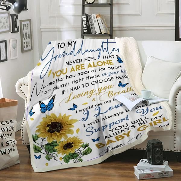 To My Granddaughter Sherpa Fleece Blanket