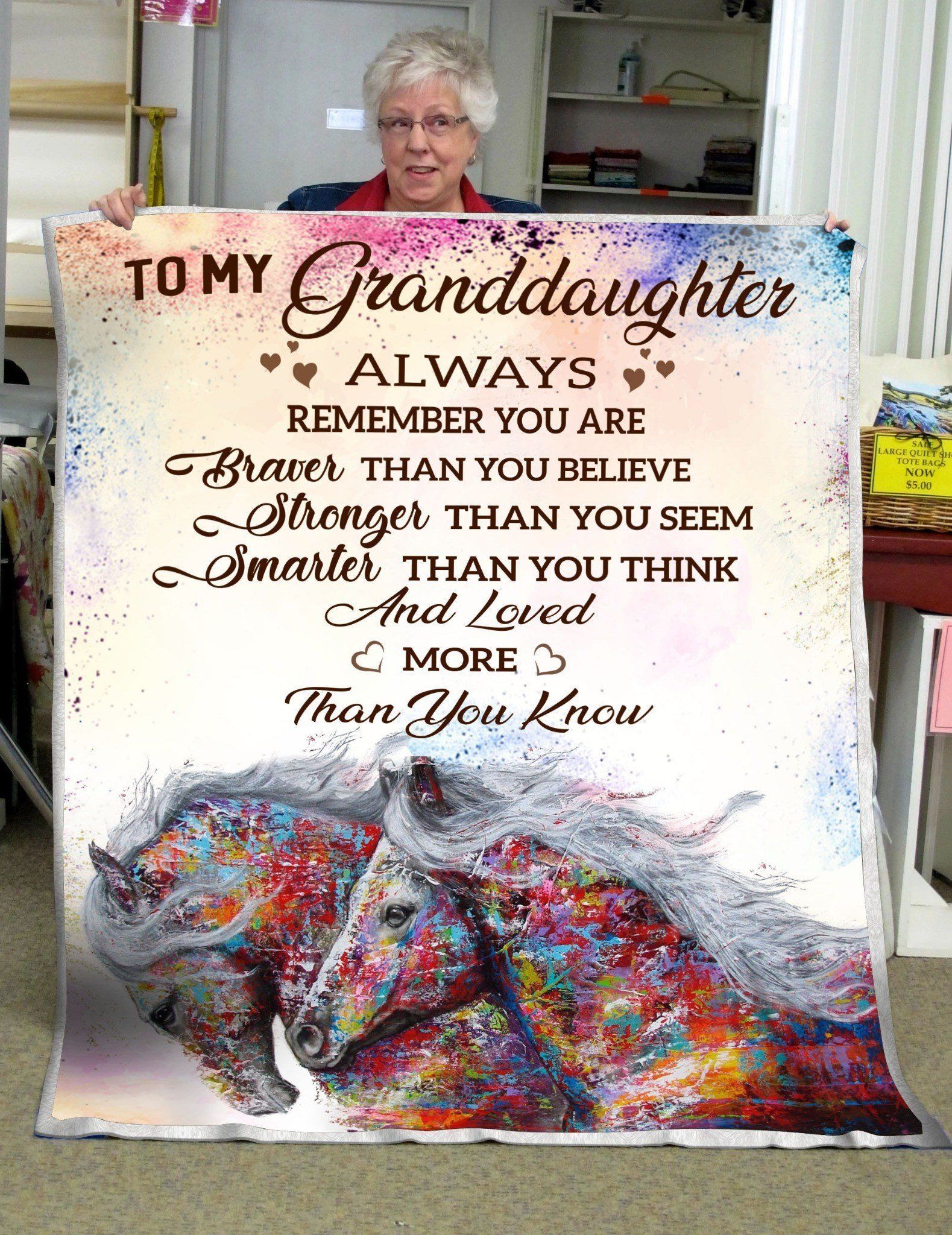 To My Granddaughter Sherpa Fleece Blanket