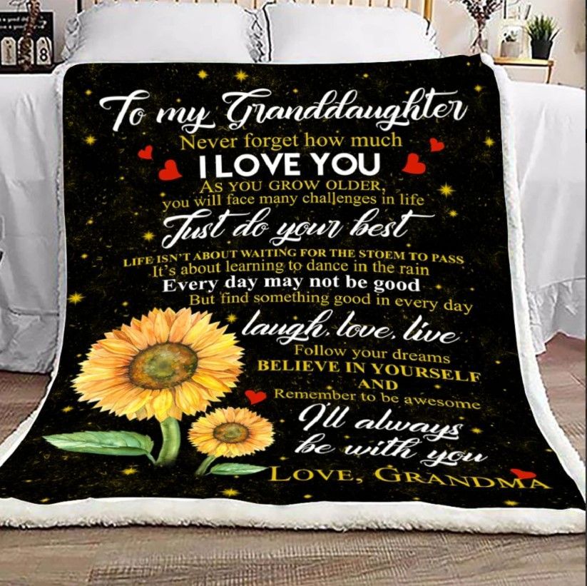 To My Granddaughter Sherpa Fleece Blanket