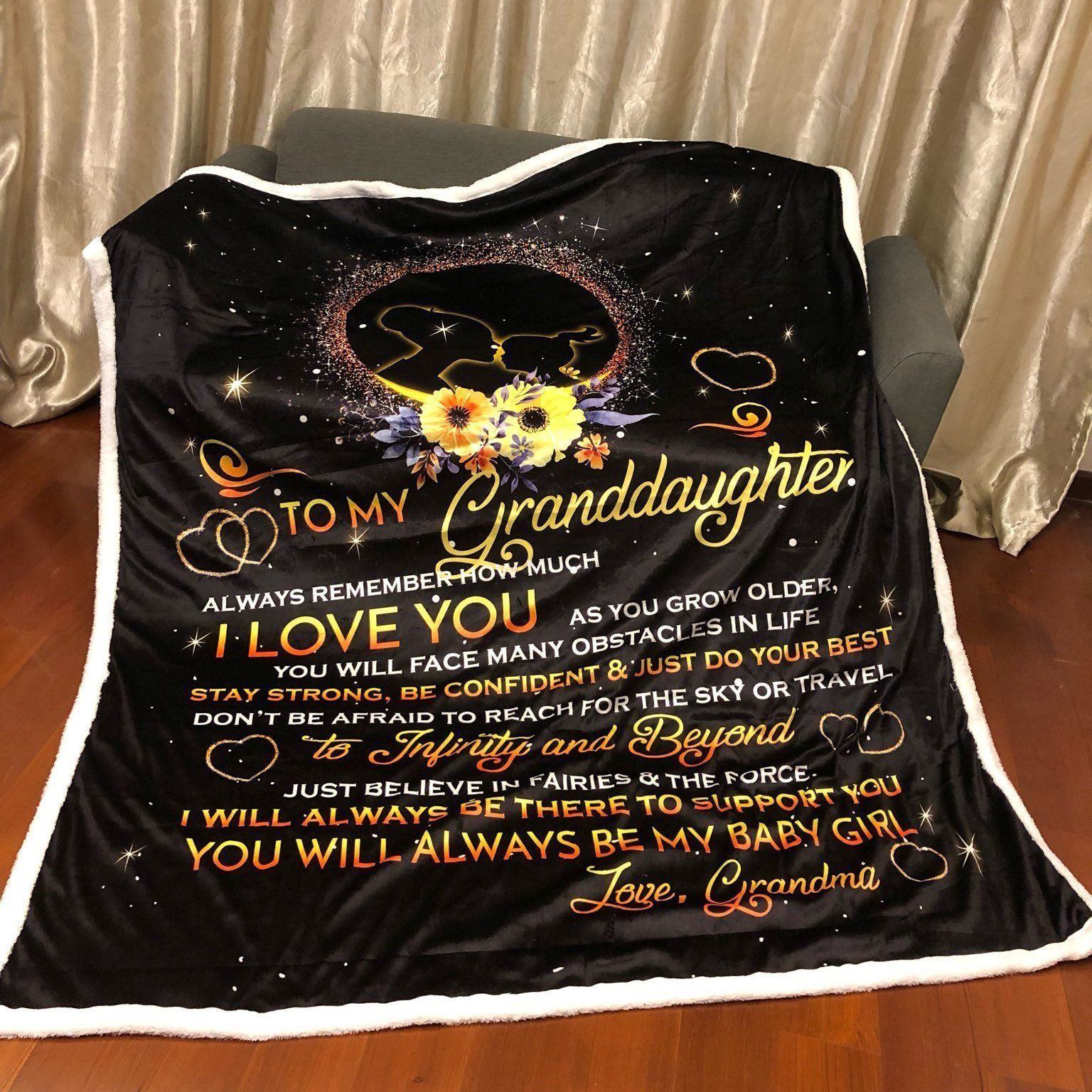 To My Granddaughter Sherpa Fleece Blanket