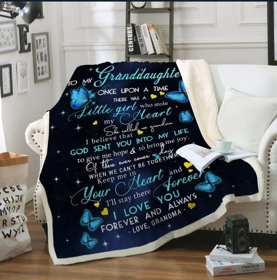 To My Granddaughter Sherpa Fleece Blanket