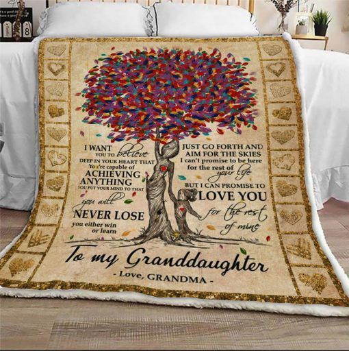 To My Granddaughter Sherpa Fleece Blanket