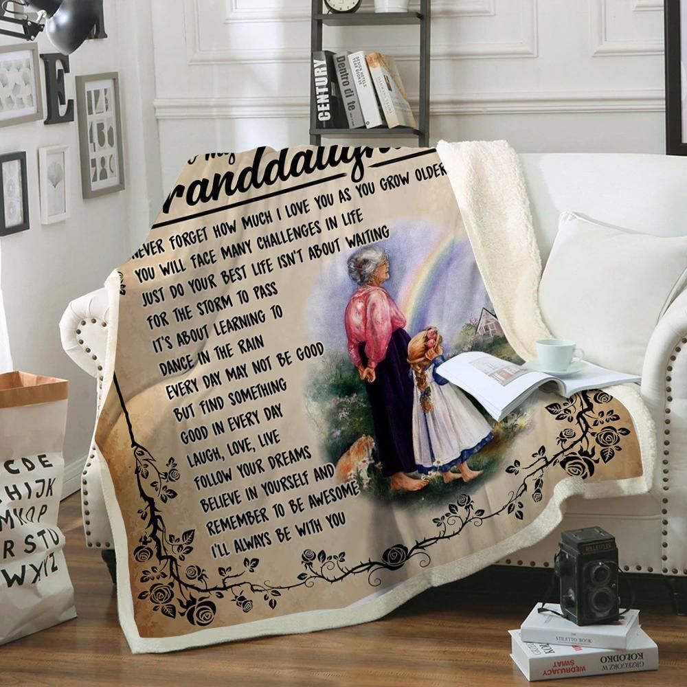 To My Granddaughter Sherpa Fleece Blanket