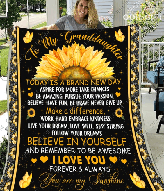 To My Granddaughter Sherpa Fleece Blanket