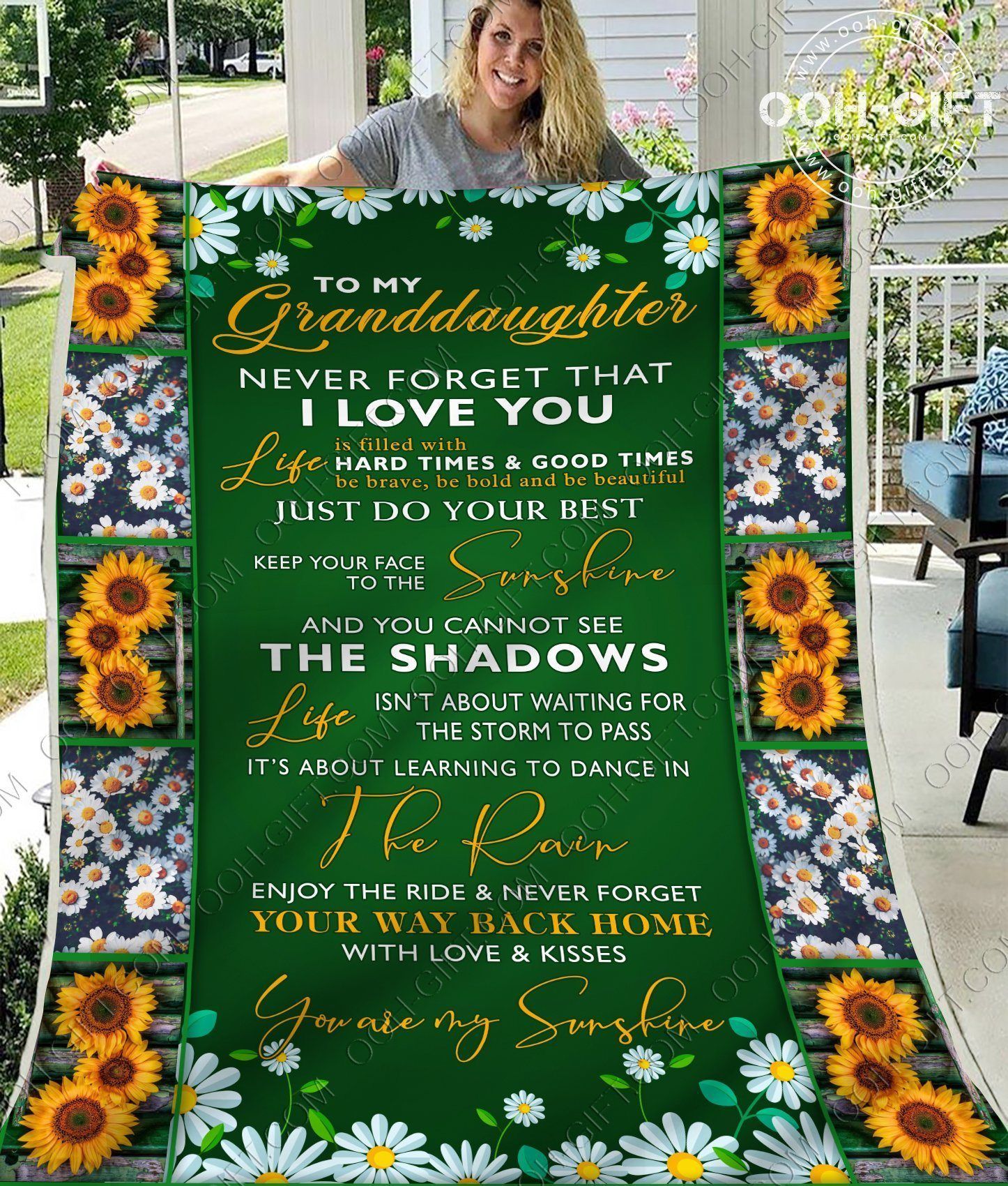 To My Granddaughter Sherpa Fleece Blanket