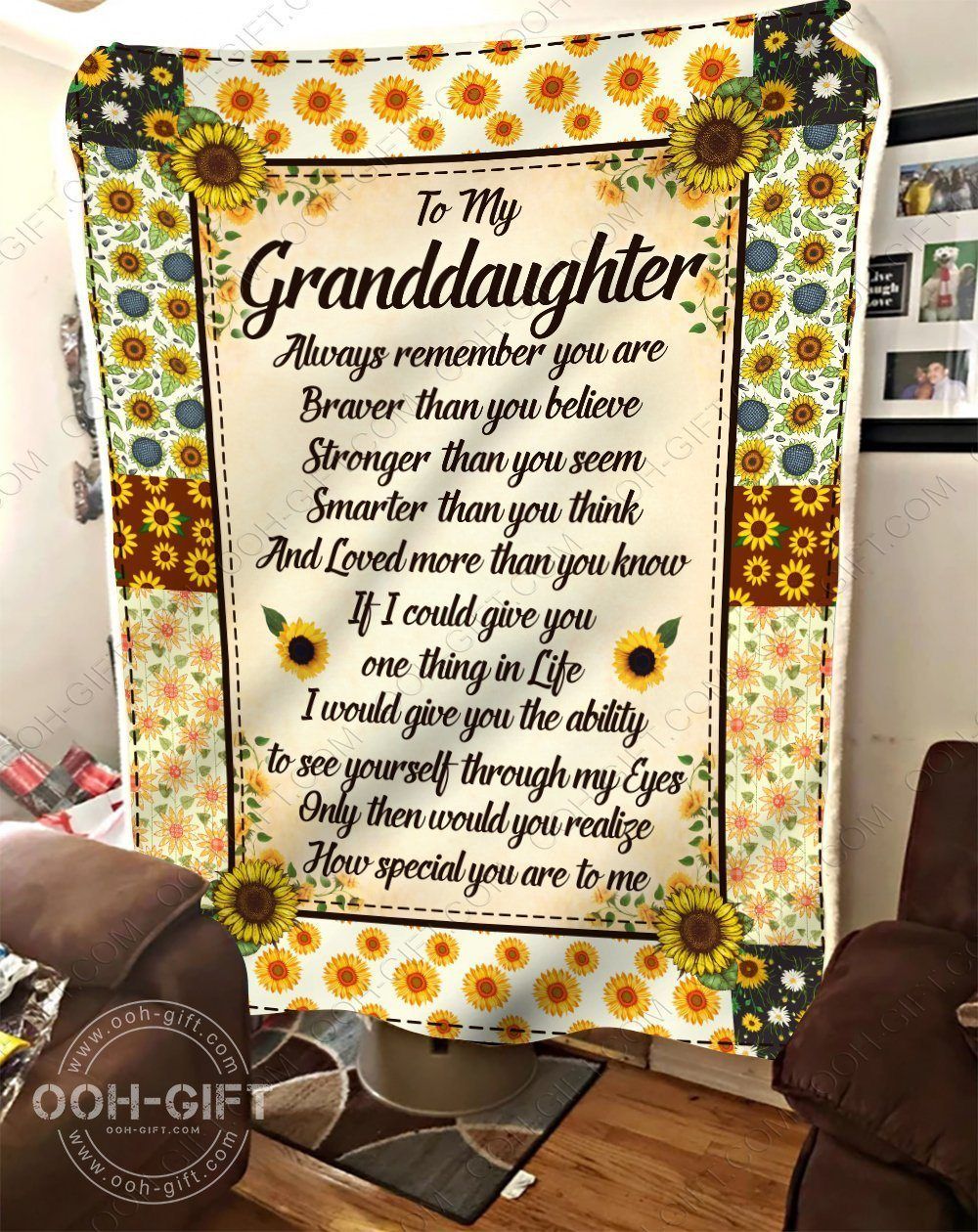 To My Granddaughter Sherpa Fleece Blanket