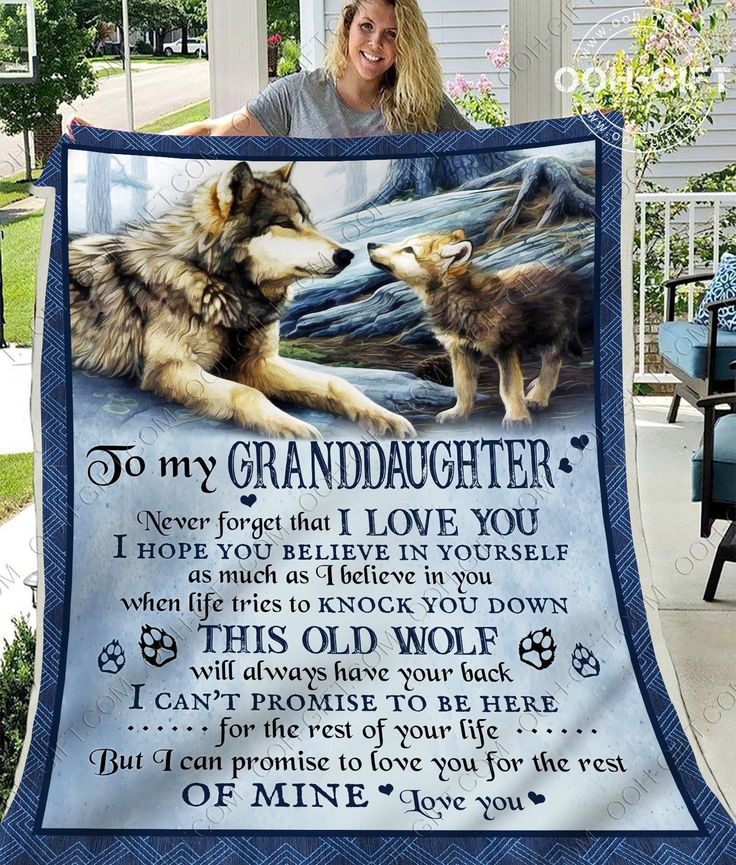 To My Granddaughter Sherpa Fleece Blanket