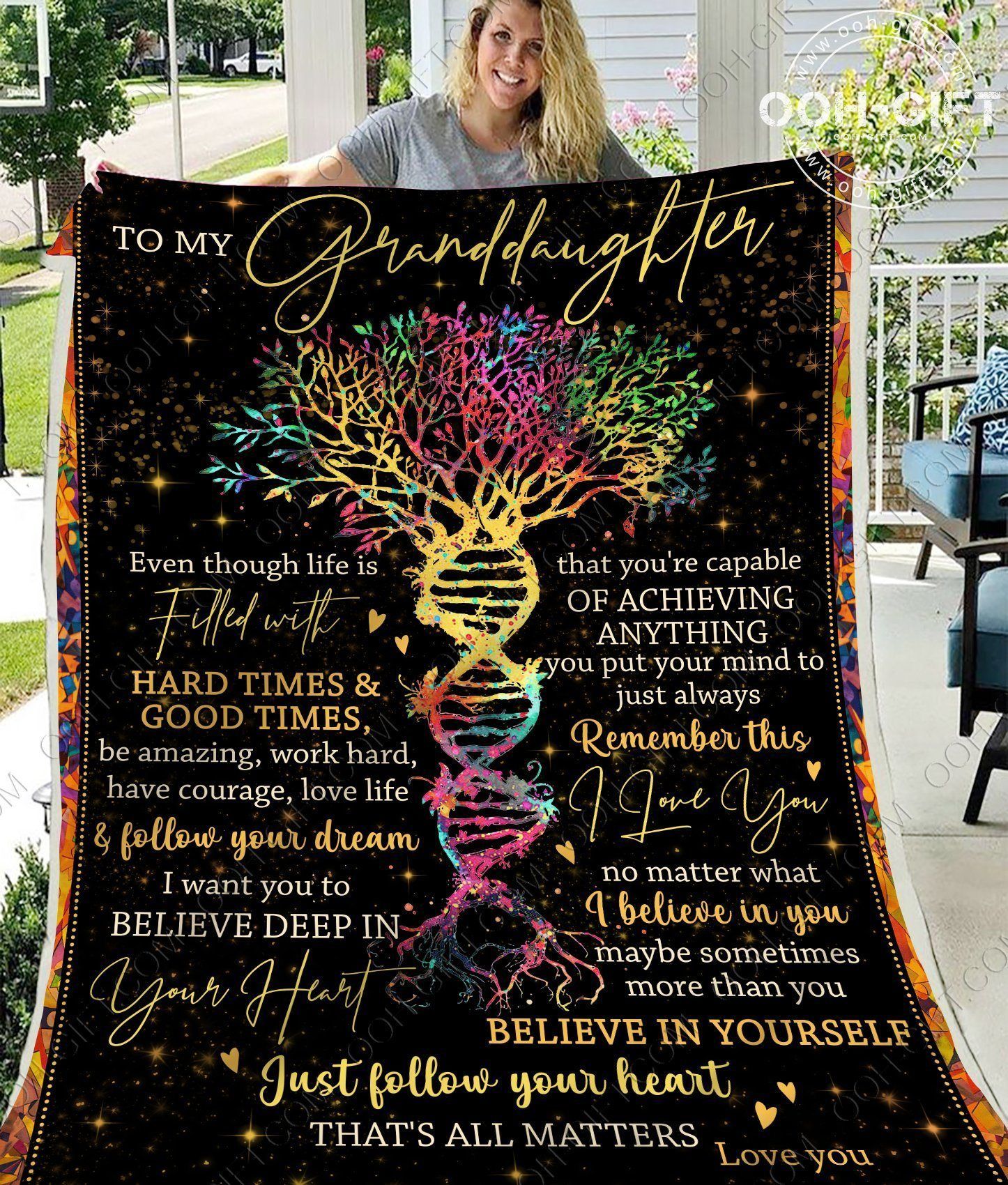 To My Granddaughter Sherpa Fleece Blanket