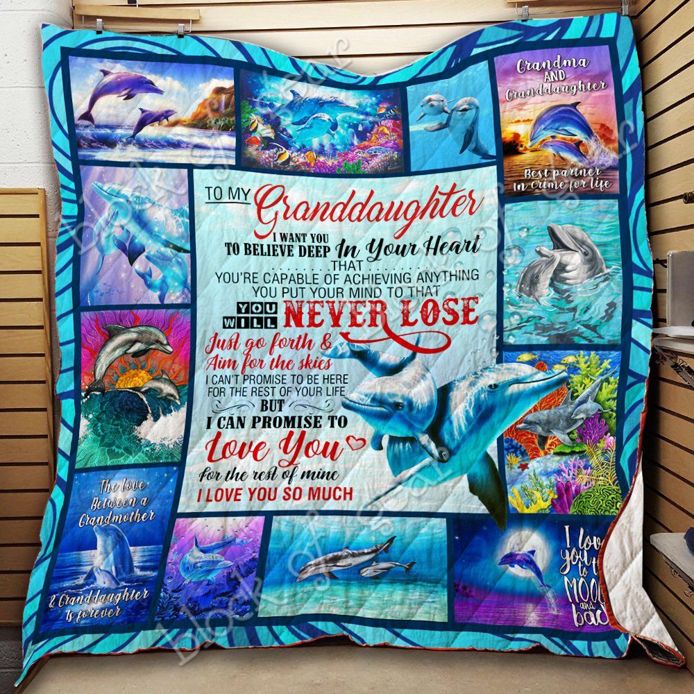 To My Granddaughter Dolphin Quilt Thh1262 Dhc11124277Dd