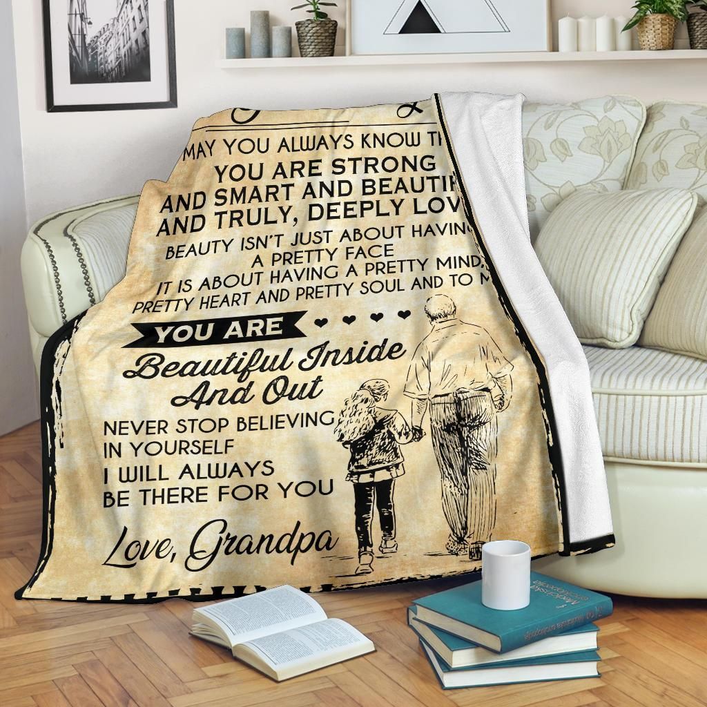 To My Granddaughter Family Sherpa Fleece Blanket