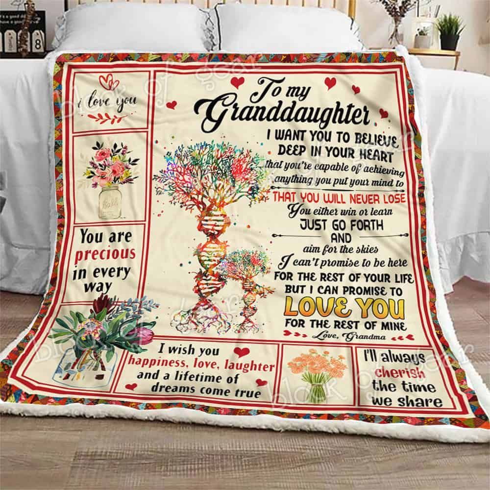 To My Granddaughter Fleece Blanket