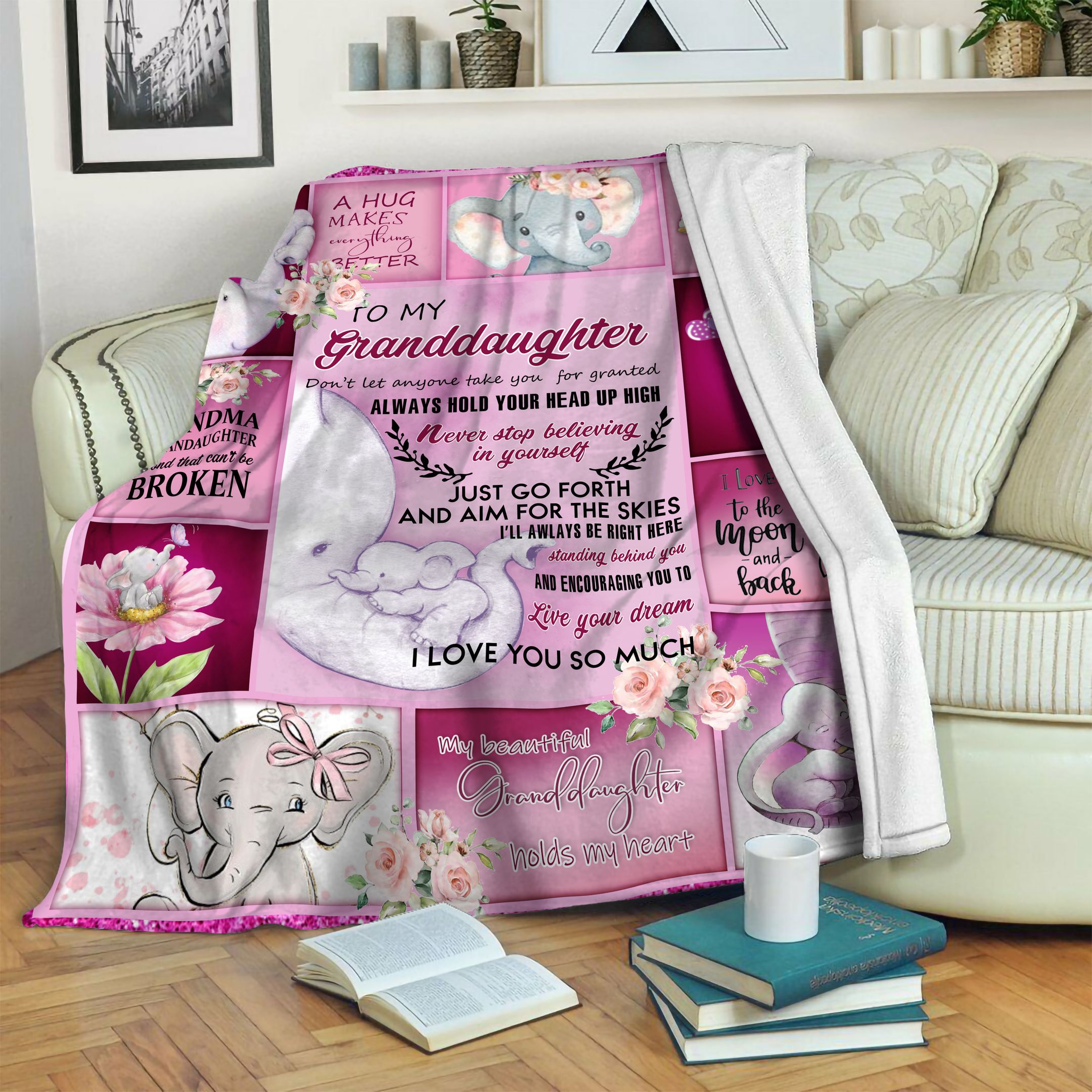 To My Granddaughter Grandma Fleece Blanket