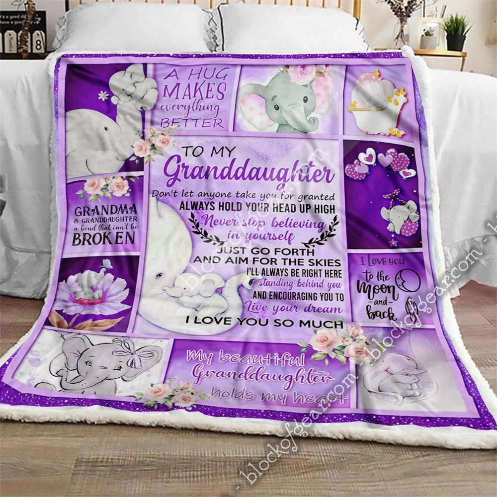 To My Granddaughter Grandma I Love You So Much Sherpa Fleece Blanket