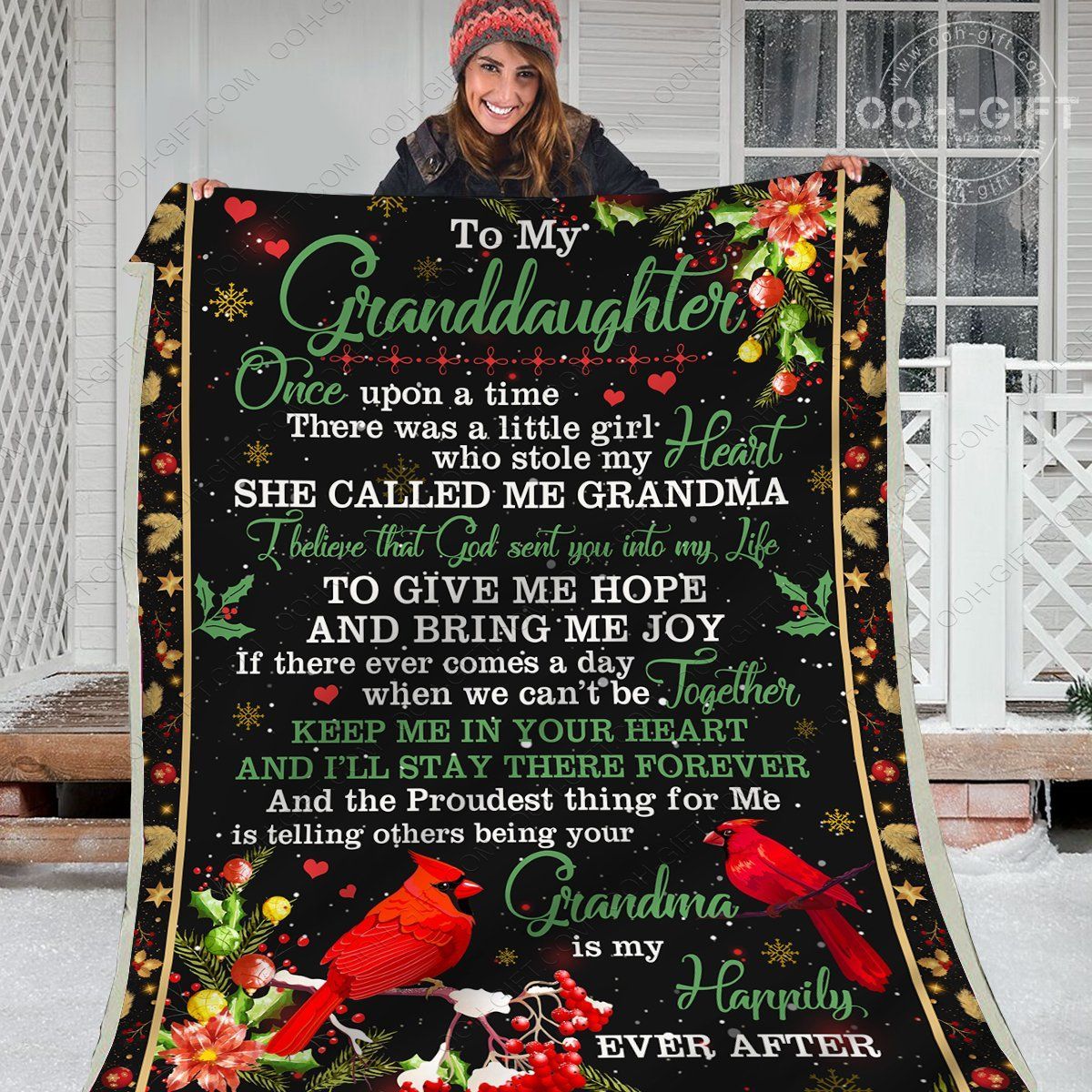 To My Granddaughter Grandma Parrot Sherpa Fleece Blanket