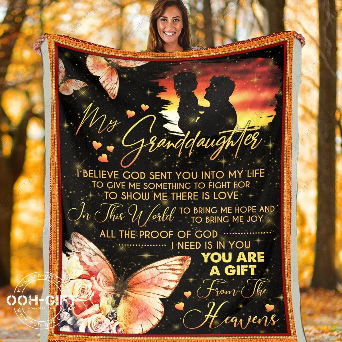 To My Granddaughter Grandpa Sherpa Fleece Blanket