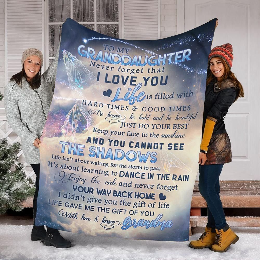 To My Granddaughter Sherpa Fleece Blanket