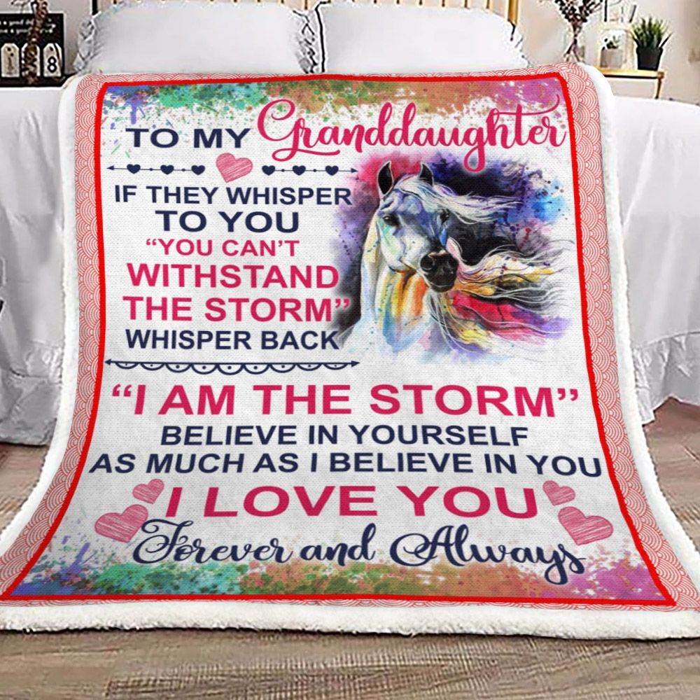 To My Granddaughter Sherpa Fleece Blanket