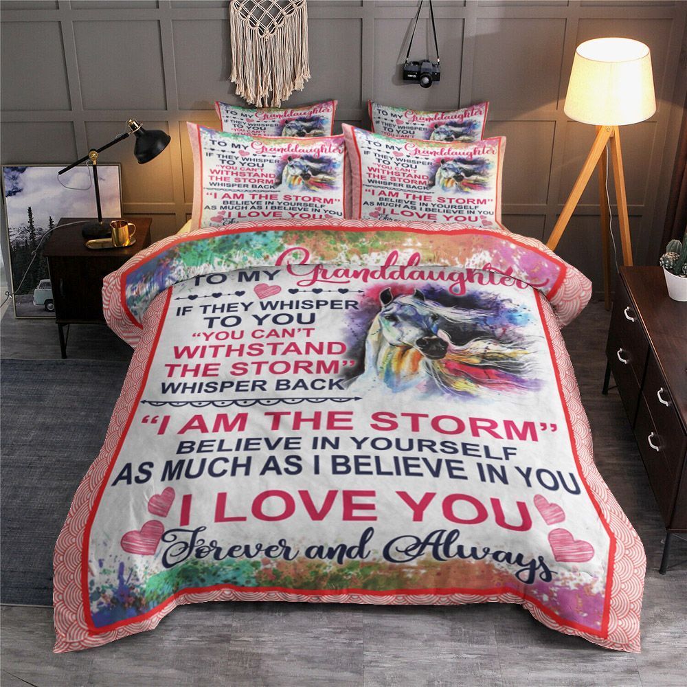 To My Granddaughter Bedding Set