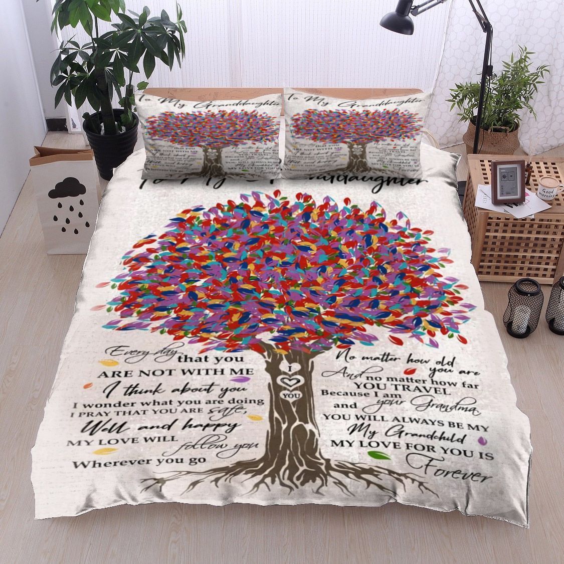 To My Granddaughter Bedding Set
