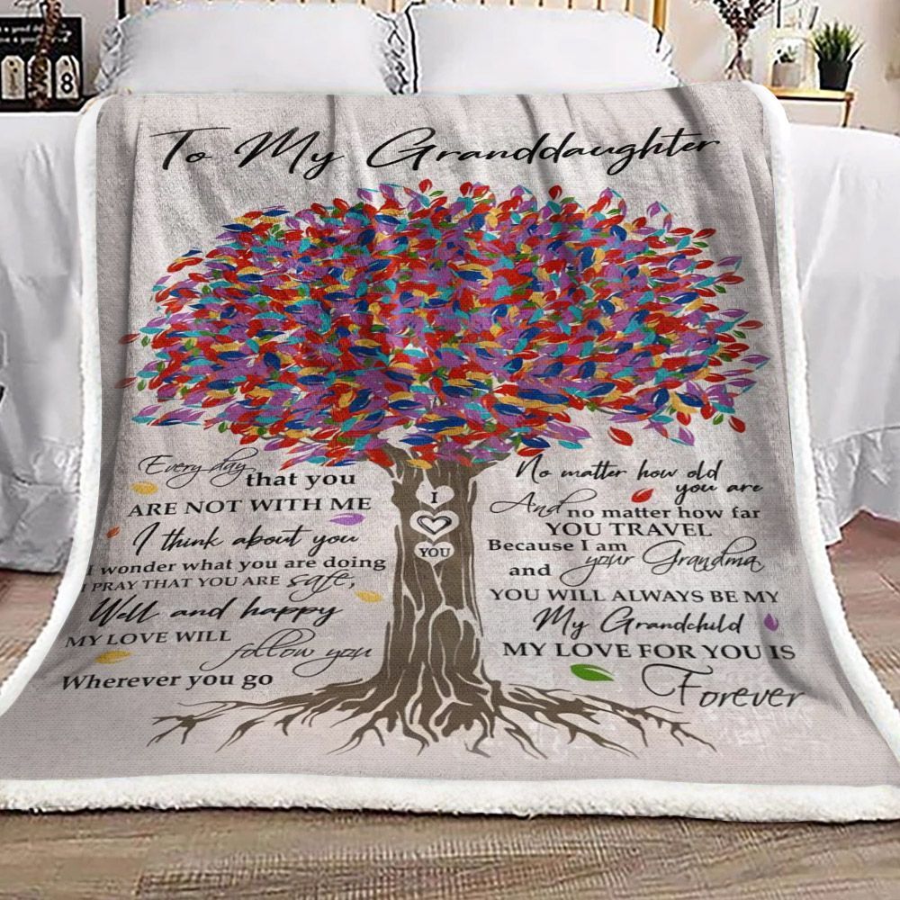 To My Granddaughter Sherpa Fleece Blanket