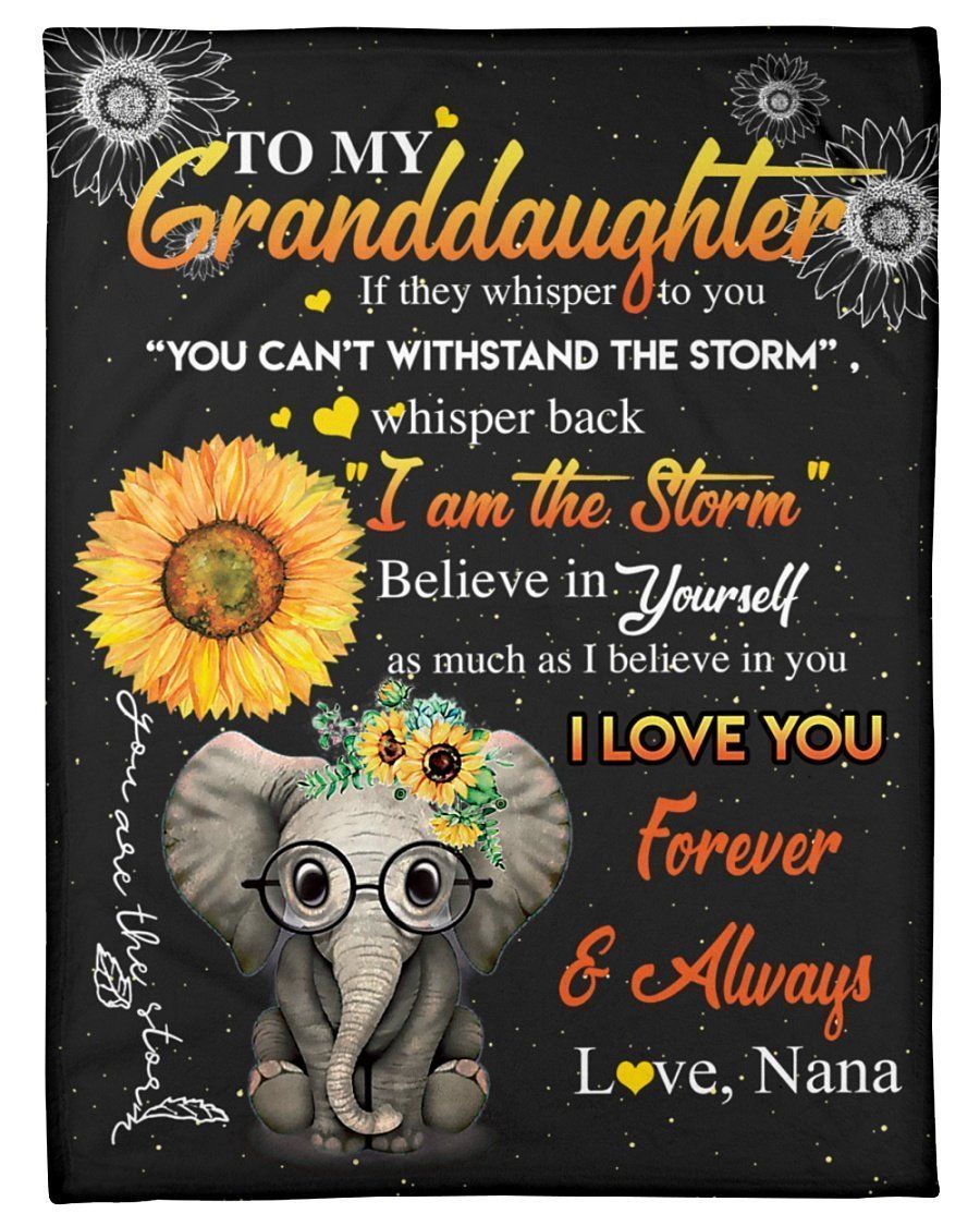 To My Granddaughter I Love You Forever Custom Design Fleece Blanket