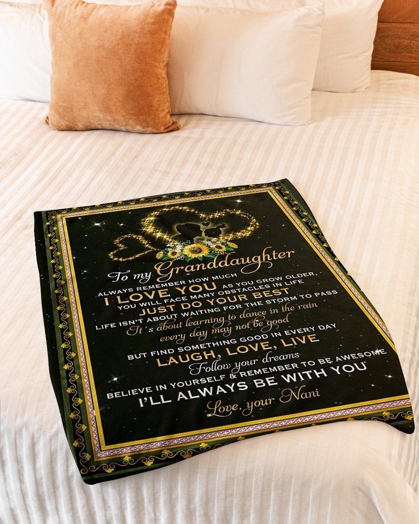 To My Granddaughter I Love You Nani Sherpa Fleece Blanket