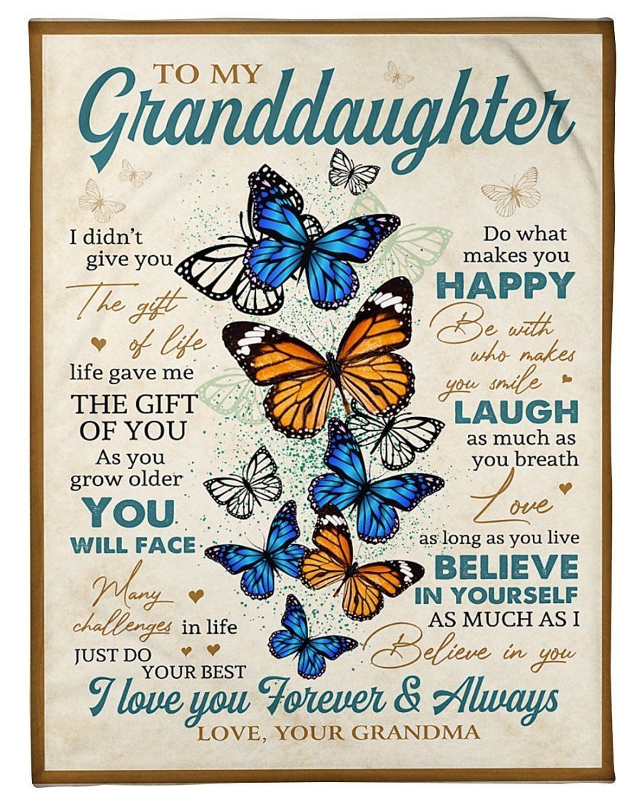 To My Granddaughter Love Letter Printed Fleece Blanket