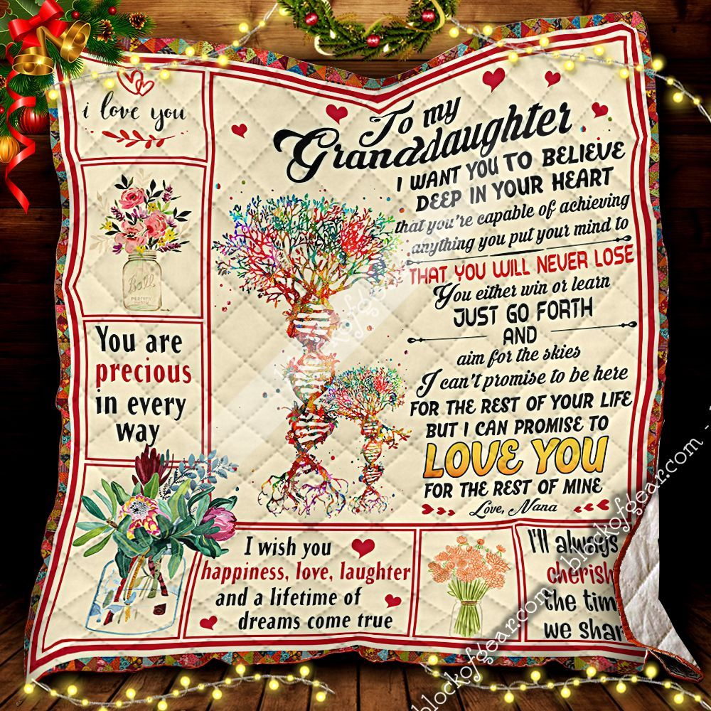 To My Granddaughter Love Nana Love You GS-CL-LD3012 Quilt Blanket
