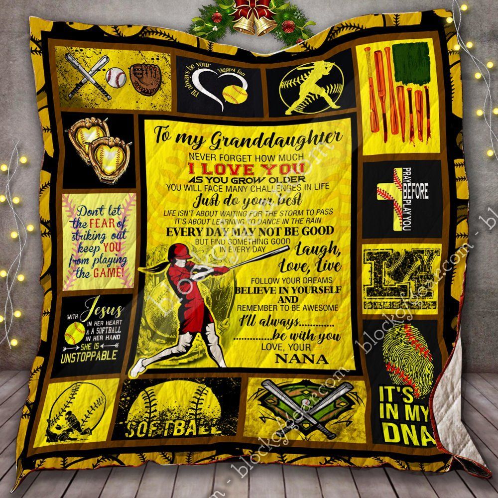 To My Granddaughter Love Nana Softball GS-CL-NT0611 Quilt Blanket