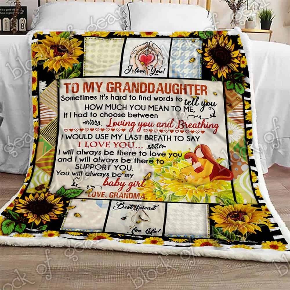 To My Granddaughter Loving You Fleece Blanket