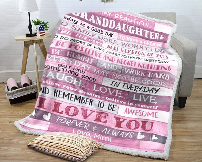 To My Granddaughter Mimi Today Is A Good Day Sherpa Fleece Blanket