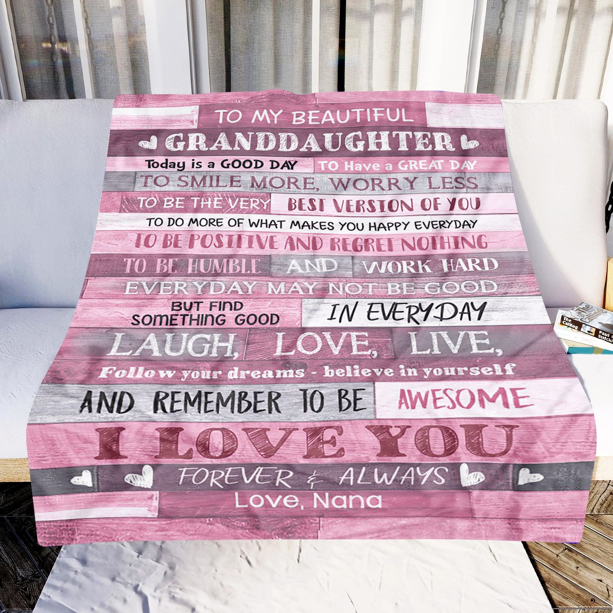 To My Granddaughter Nana Today Is A Good Day Sherpa Fleece Blanket