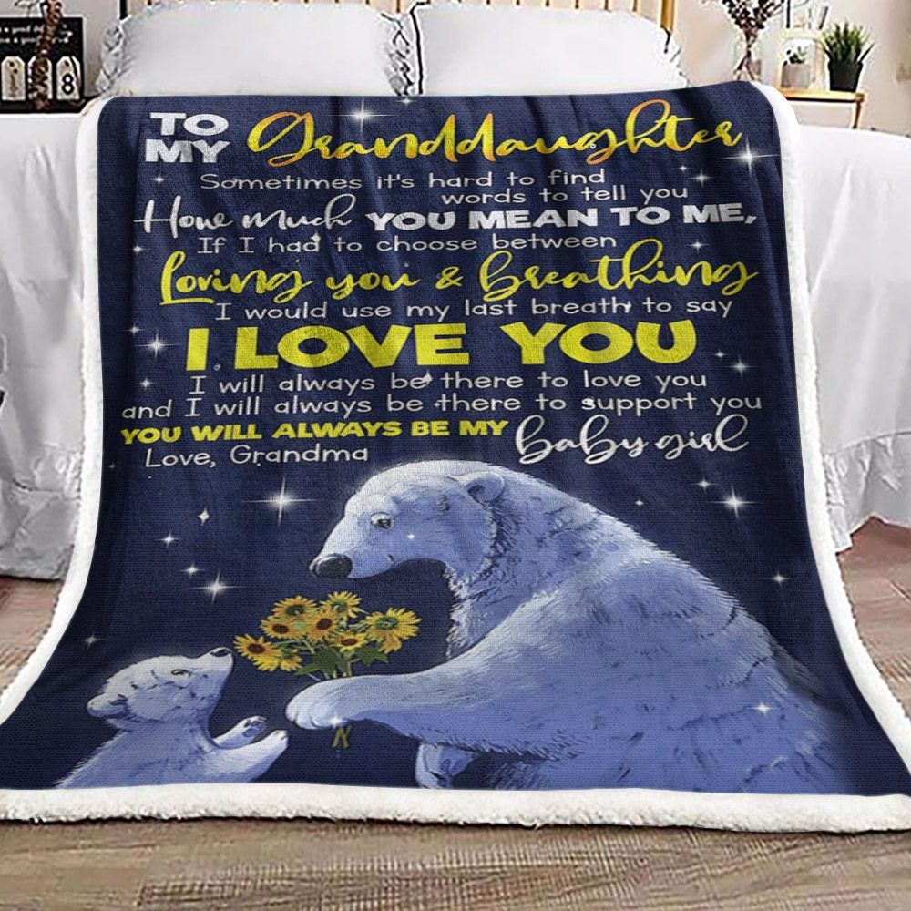 To My Granddaughter Sherpa Fleece Blanket