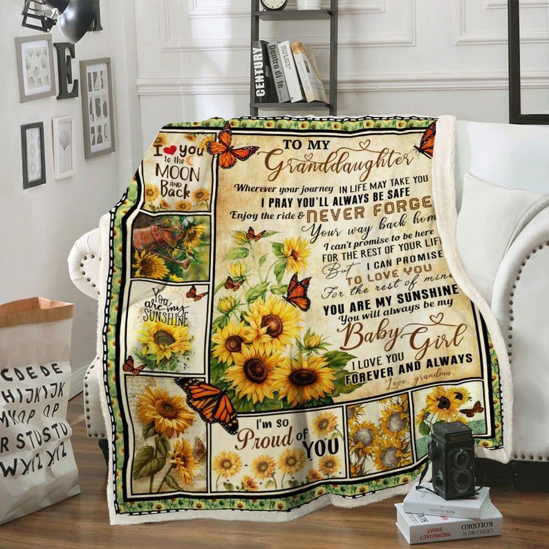 To My Granddaughter Fleece Blanket