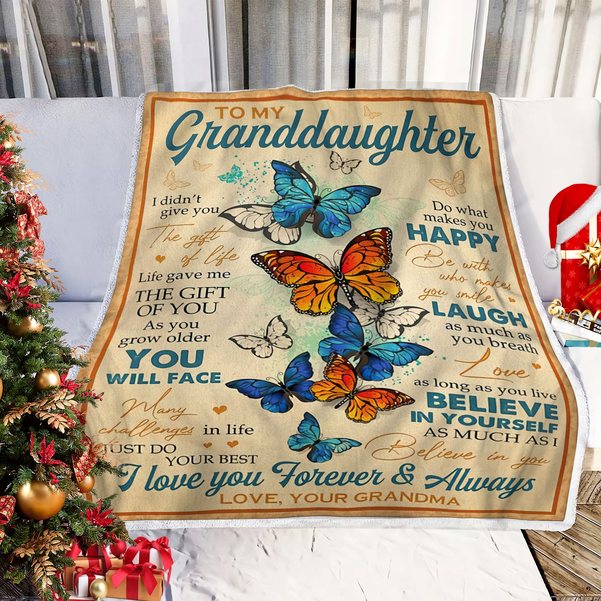 To My Granddaughter Fleece Blanket