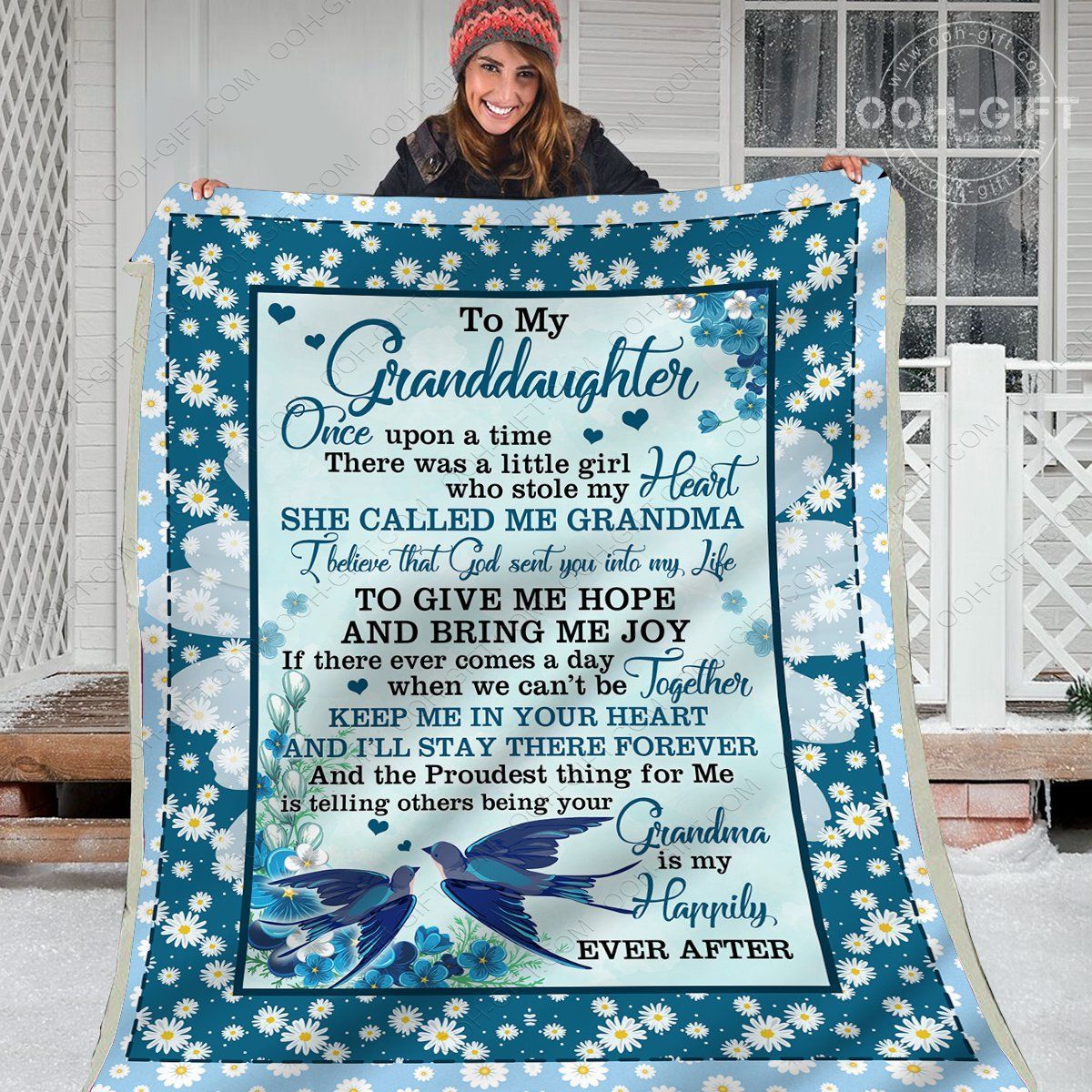 To My Granddaughter Swallow Sherpa Fleece Blanket