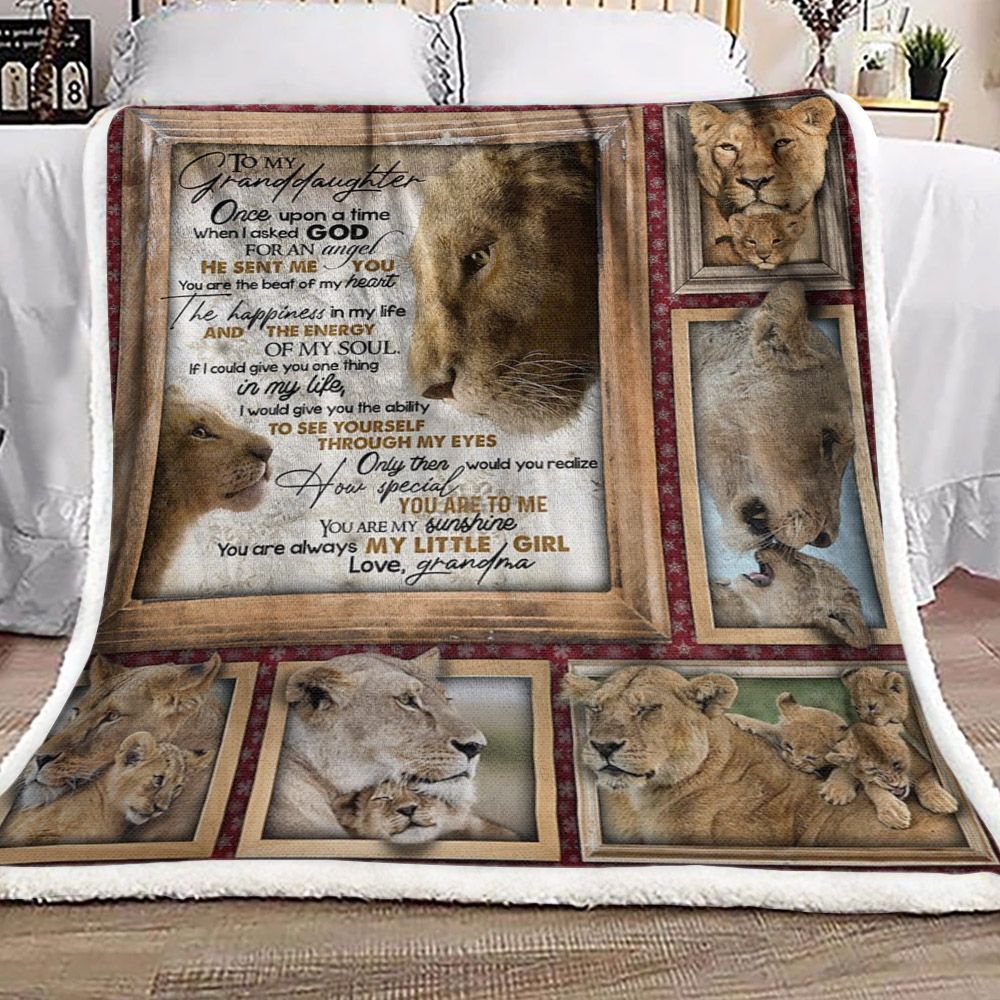 To My Granddaughter Tiger Sherpa Fleece Blanket