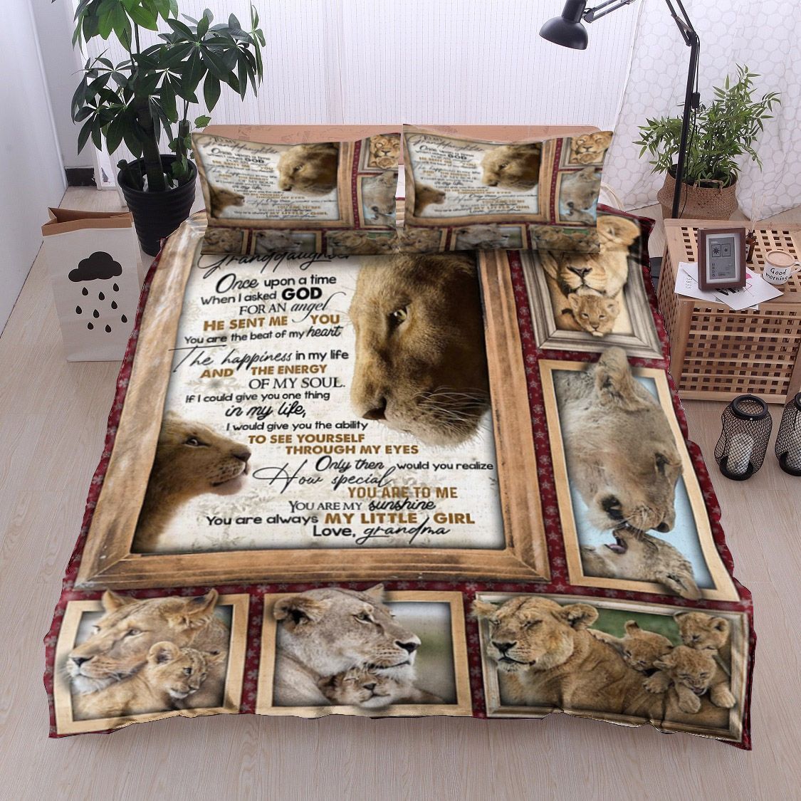 To My Granddaughter Tiger Bedding Set