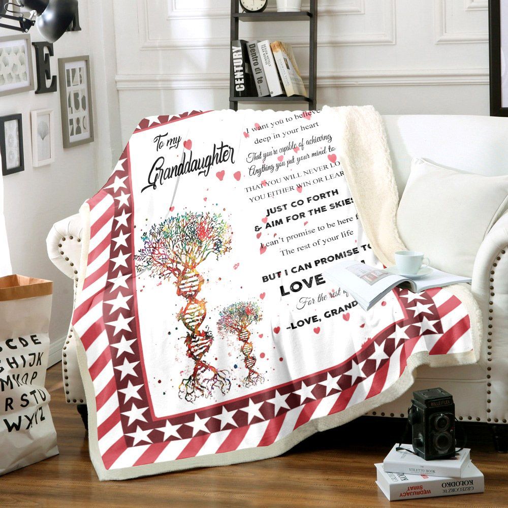 To My Granddaughter Sherpa Fleece Blanket