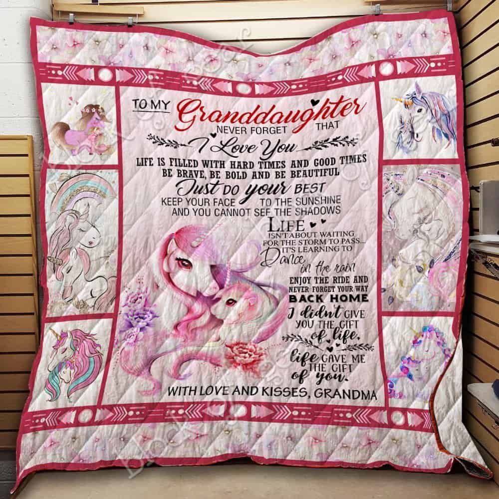 To My Granddaughter Unicorn GS-CL-NT2810 Quilt Blanket