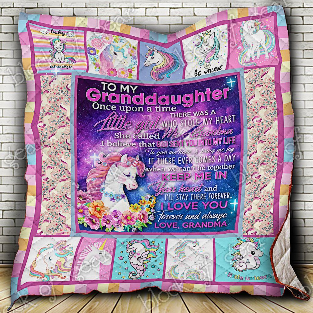 To My Granddaughter Unicorn Quilt Np269 Dhc11124002Dd