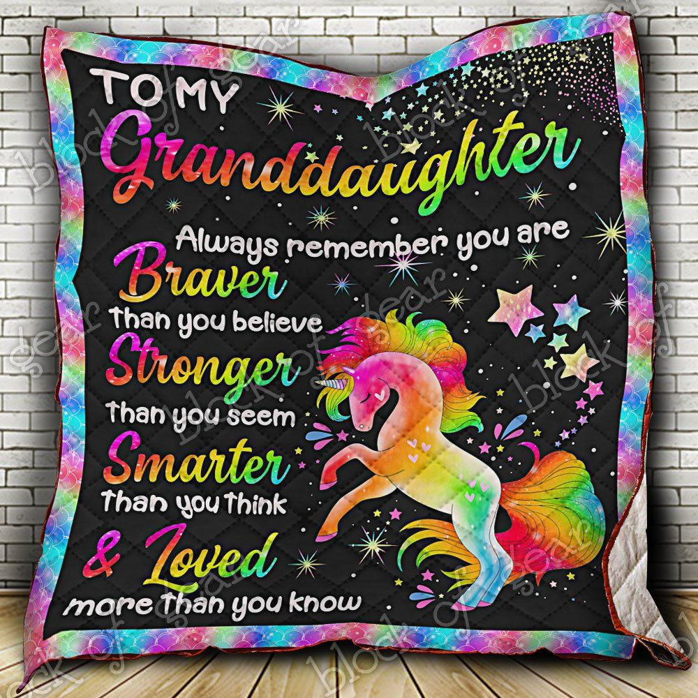 To My Granddaughter Unicorn Quilt Np289 Dhc11124308Dd