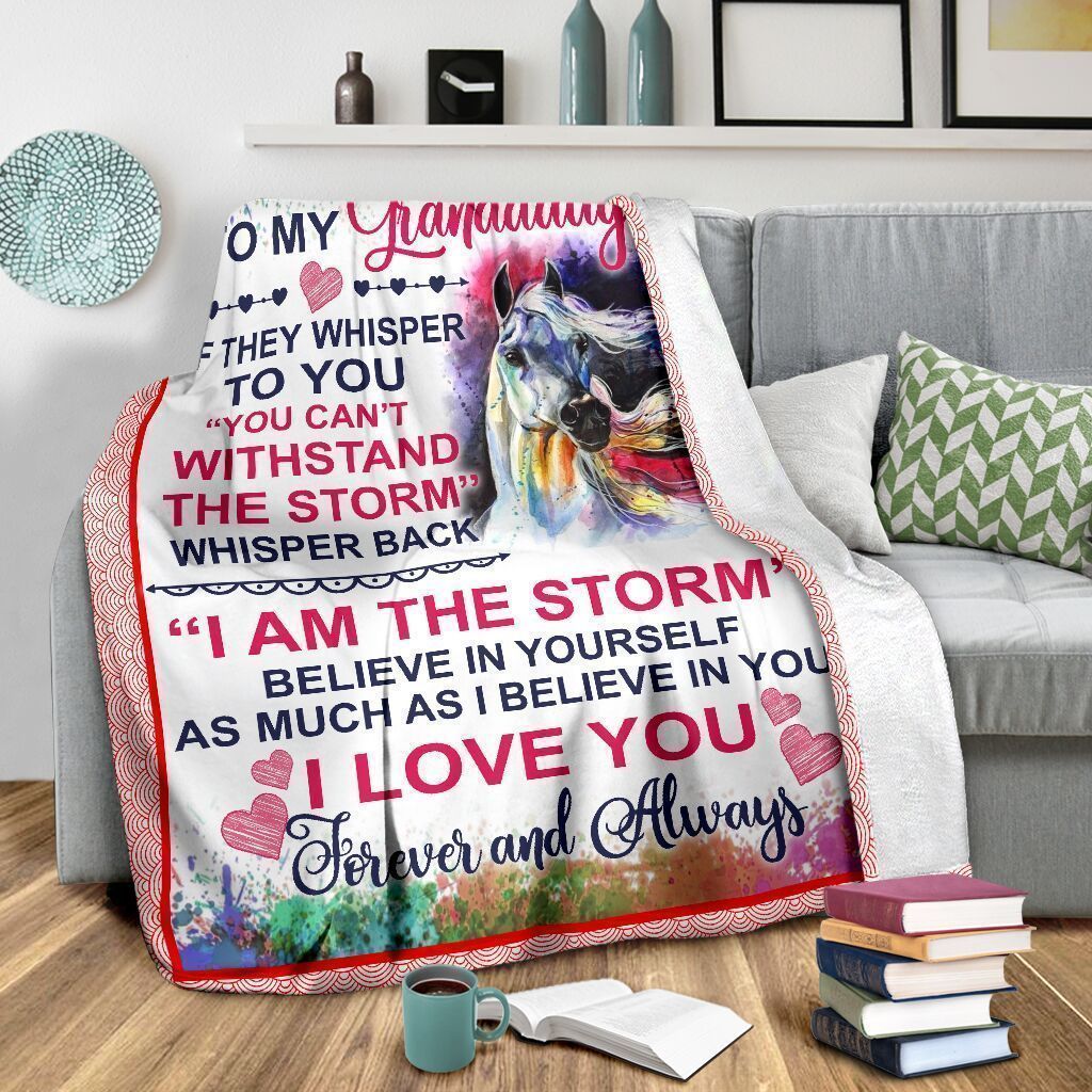 To My Granddaughter Unicorn Soft Fleece Blanket